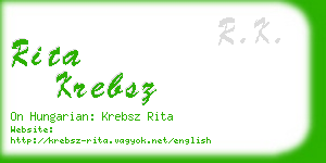 rita krebsz business card